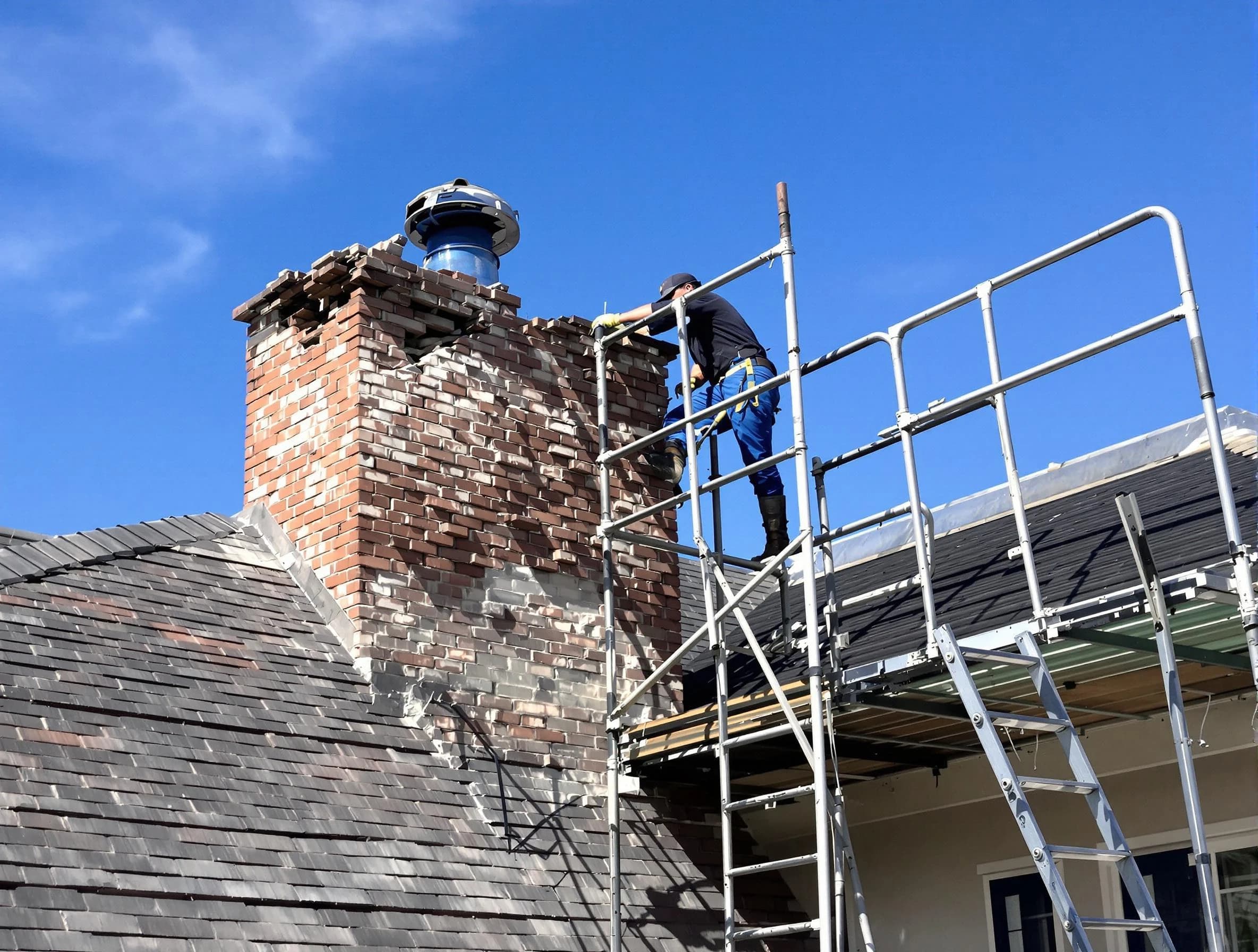 Rebuilding a chimney structure by Taylorsville Chimney Sweep in Taylorsville, UT