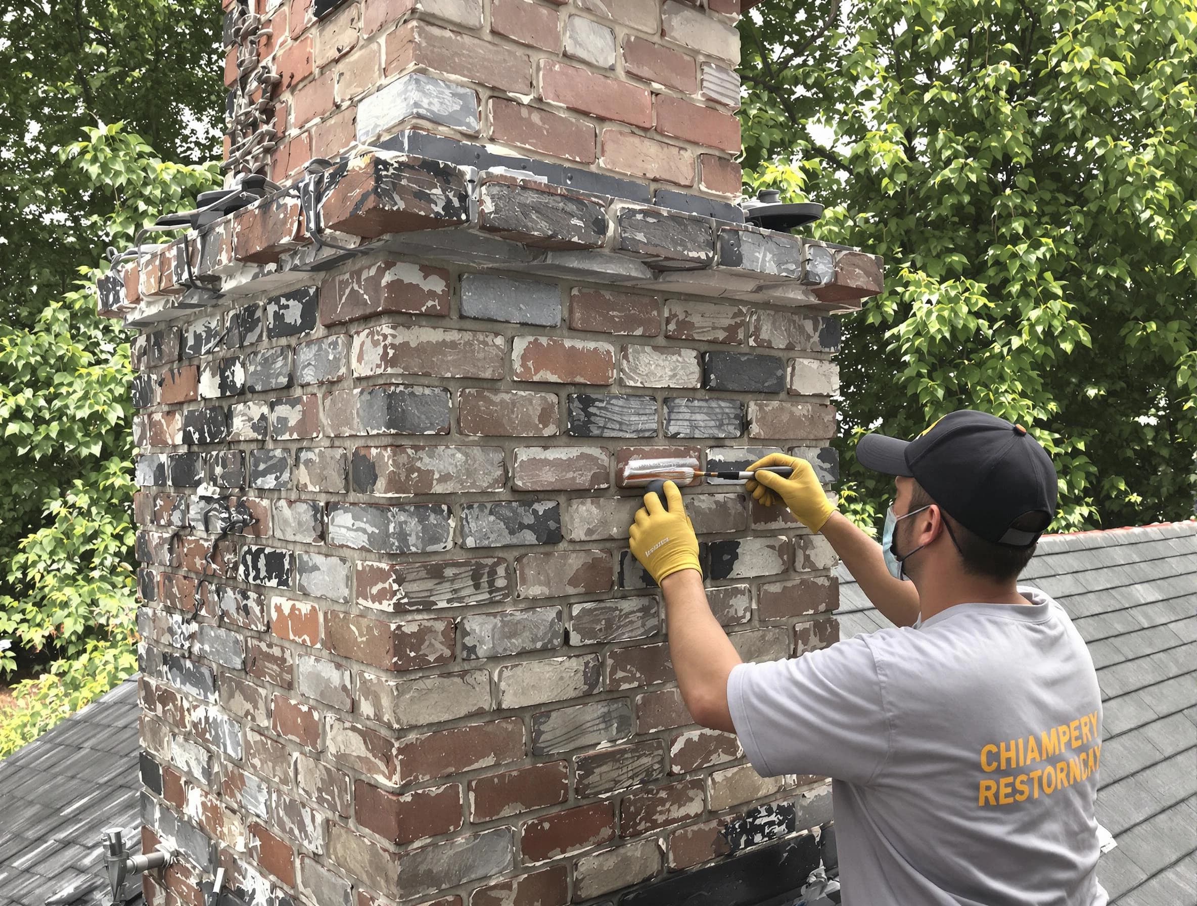 In-progress chimney restoration by Taylorsville Chimney Sweep in Taylorsville, UT