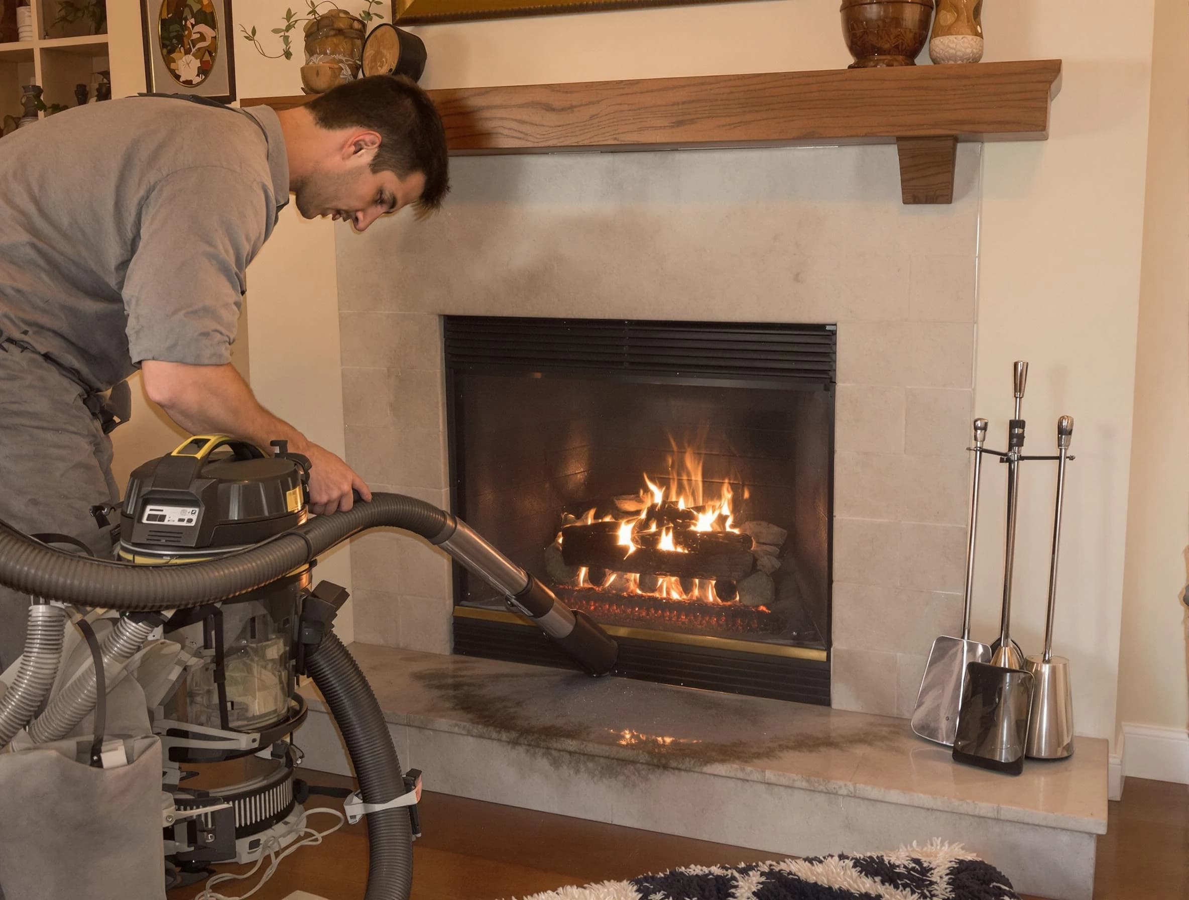Routine fireplace upkeep by Taylorsville Chimney Sweep in Taylorsville, UT