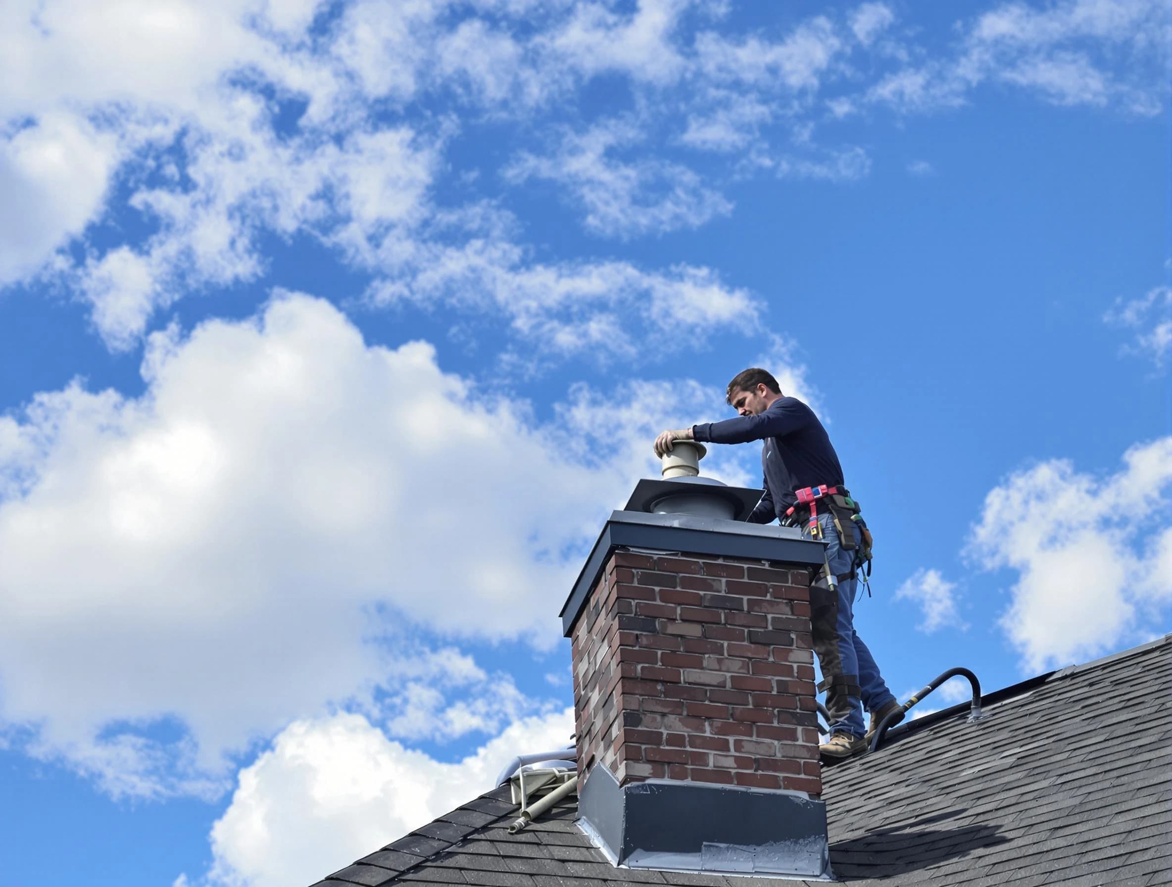 Taylorsville Chimney Sweep installing a sturdy chimney cap in Taylorsville, UT