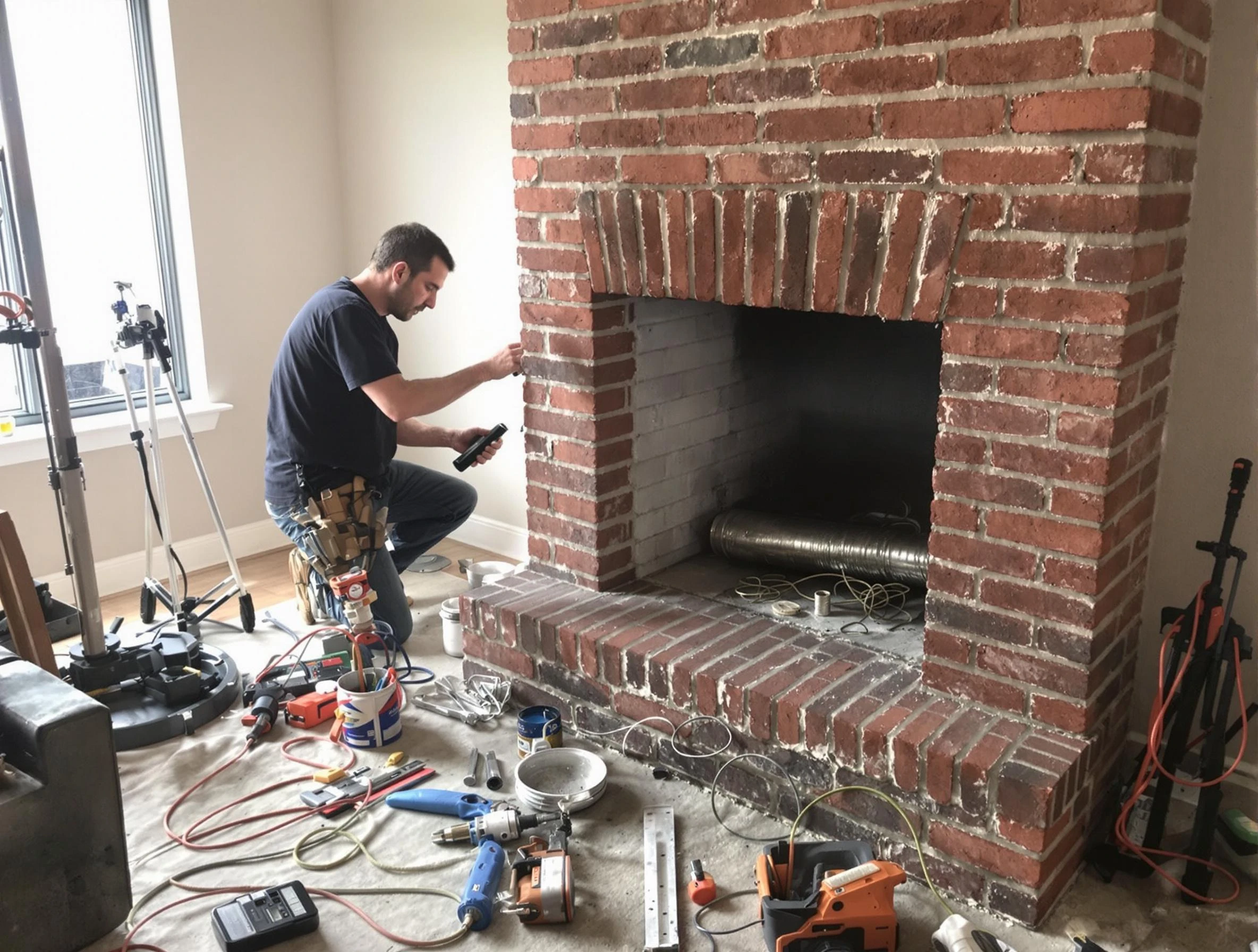 Taylorsville Chimney Sweep specialist finalizing chimney liner service in Taylorsville, UT