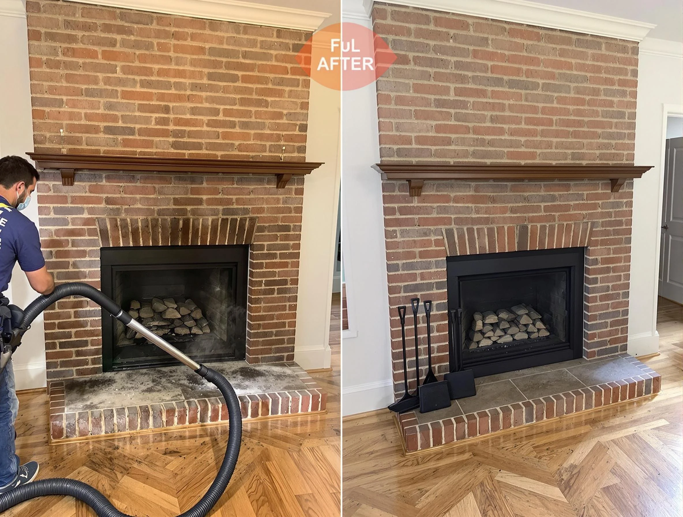 Taylorsville Chimney Sweep carefully sanitizing a fireplace in Taylorsville, UT